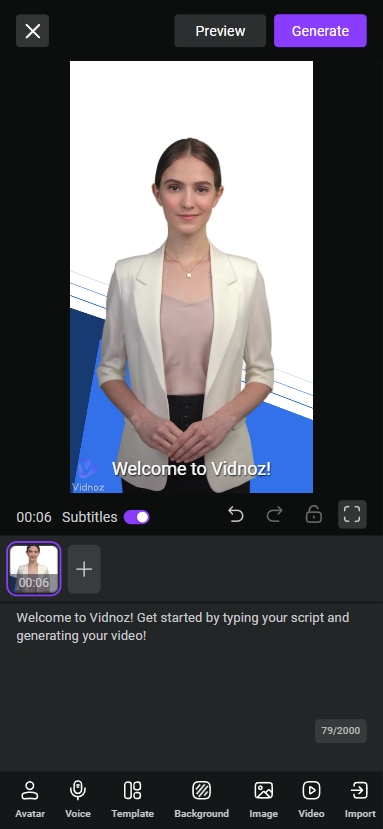 Vidnoz AI, video generator, free AI video generator, customizable templates